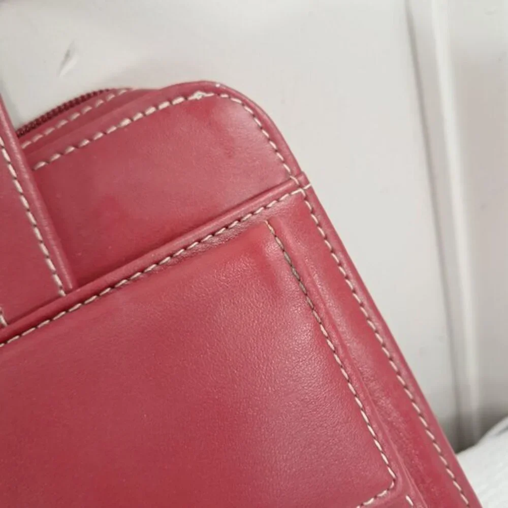 Franklin Covey Red Zip Planner Binder Briefcase Handles 7 ring organizer inserts